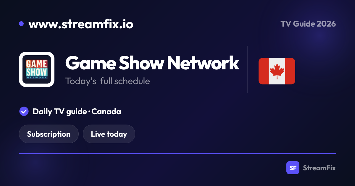 Game Show Network Schedule Canada: What’s on, live and online ...