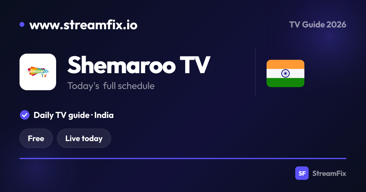Shemaroo TV Schedule India: What’s on, live and online | StreamFix.io