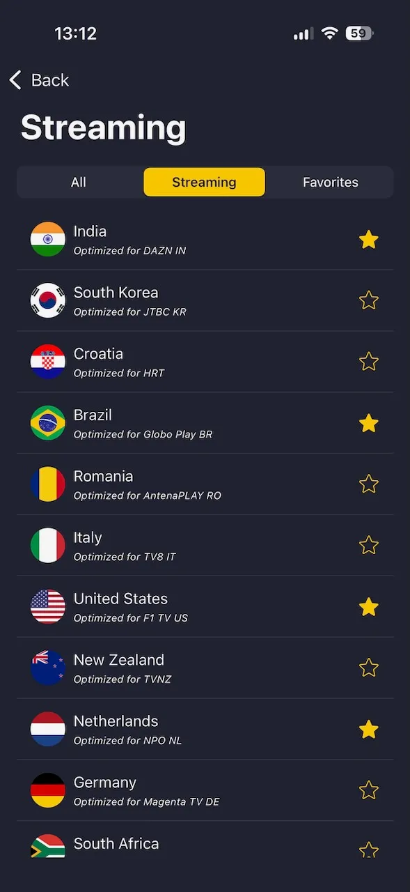 CyberGhost-iPhone-App mit Streaming-Servern für F1 TV, Globo Play und TV8