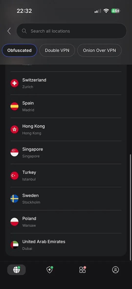 Obfuskované servery NordVPN pro iPhone skrývající provoz VPN